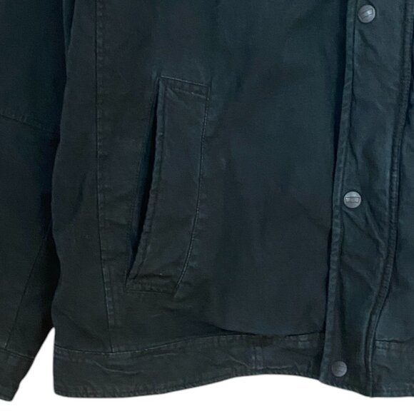 Levis Canvas Chore Barn Coat Black Cowboy Farm Utility Trucker Quilted 90s Sz XL - Picture 4 of 15